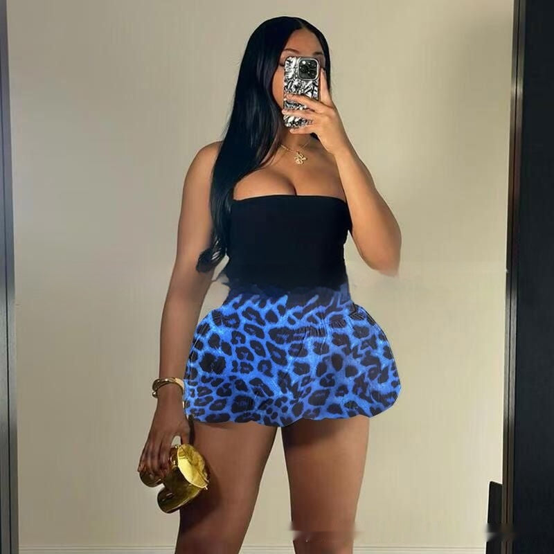 Women Clothing New Leopard Print Printed All-matching Skirt
