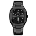 Business Rectangular Creative Dual-Date Steel-Strap Mens Watch
