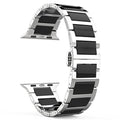 Universal Stainless Steel And Black Ceramics Apple Stainless Steel Strap