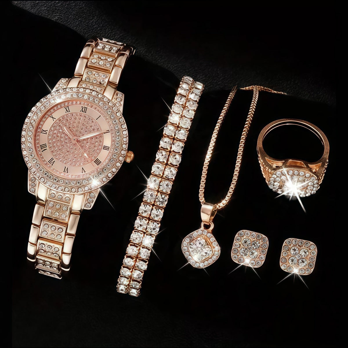 Women's Cornucopia Diamond-embedded Watch Set Popular
